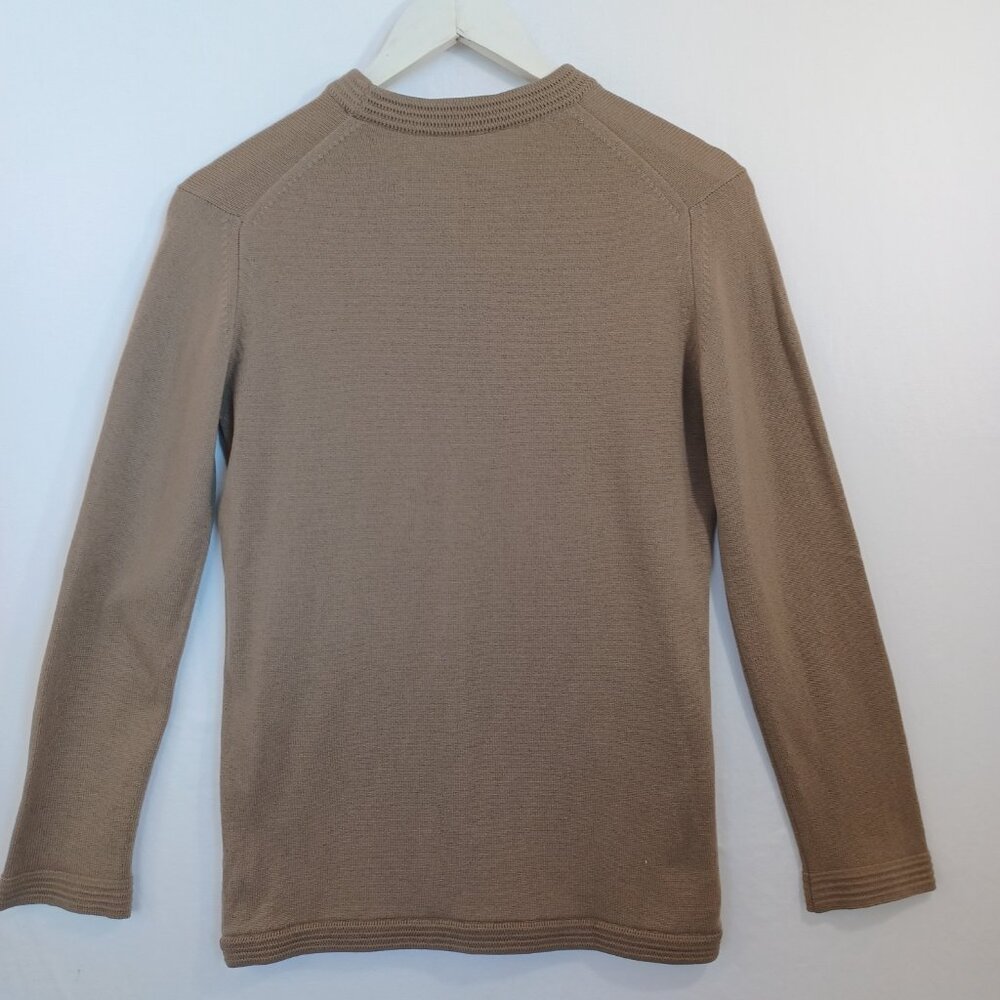 Jaeger London Cashmere Sweater Womens S/M Vintage Crew Neck Pullover Mocha Taupe - Picture 3 of 9